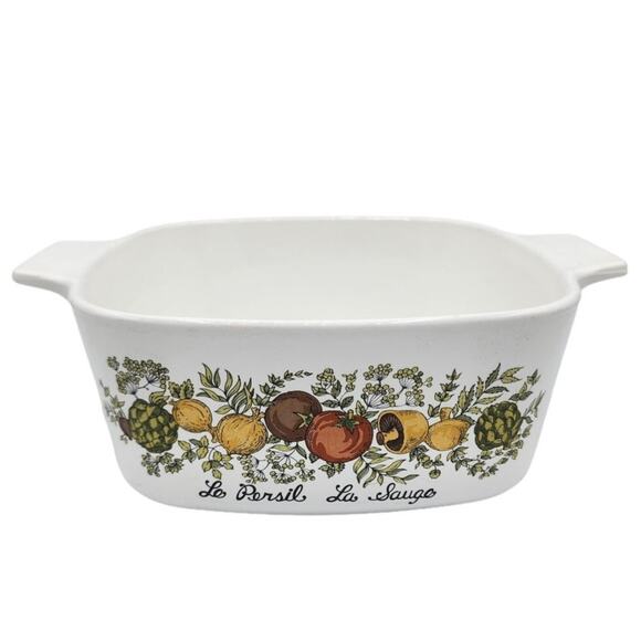 Vintage Spice of Life Le Persil La Sauge 1.5Q Corning Ware Casserole Baking Dish - Picture 1 of 8